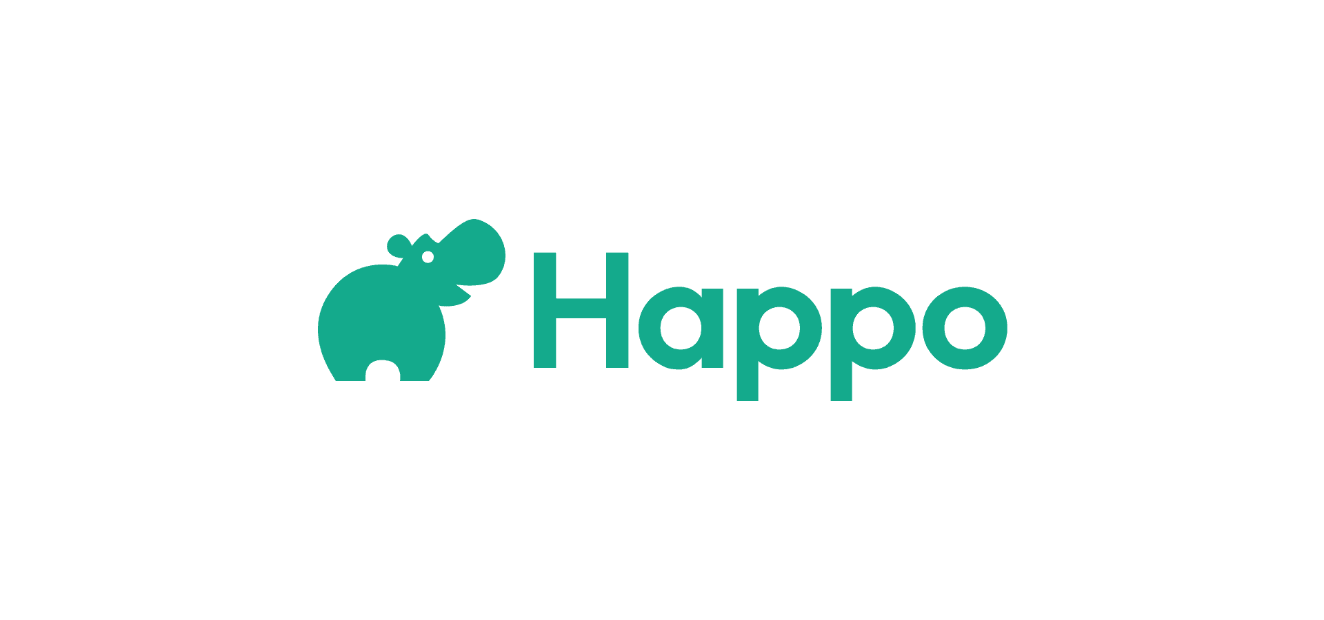 The new Happo logo: the smiling hippo icon beside the Happo wordmark